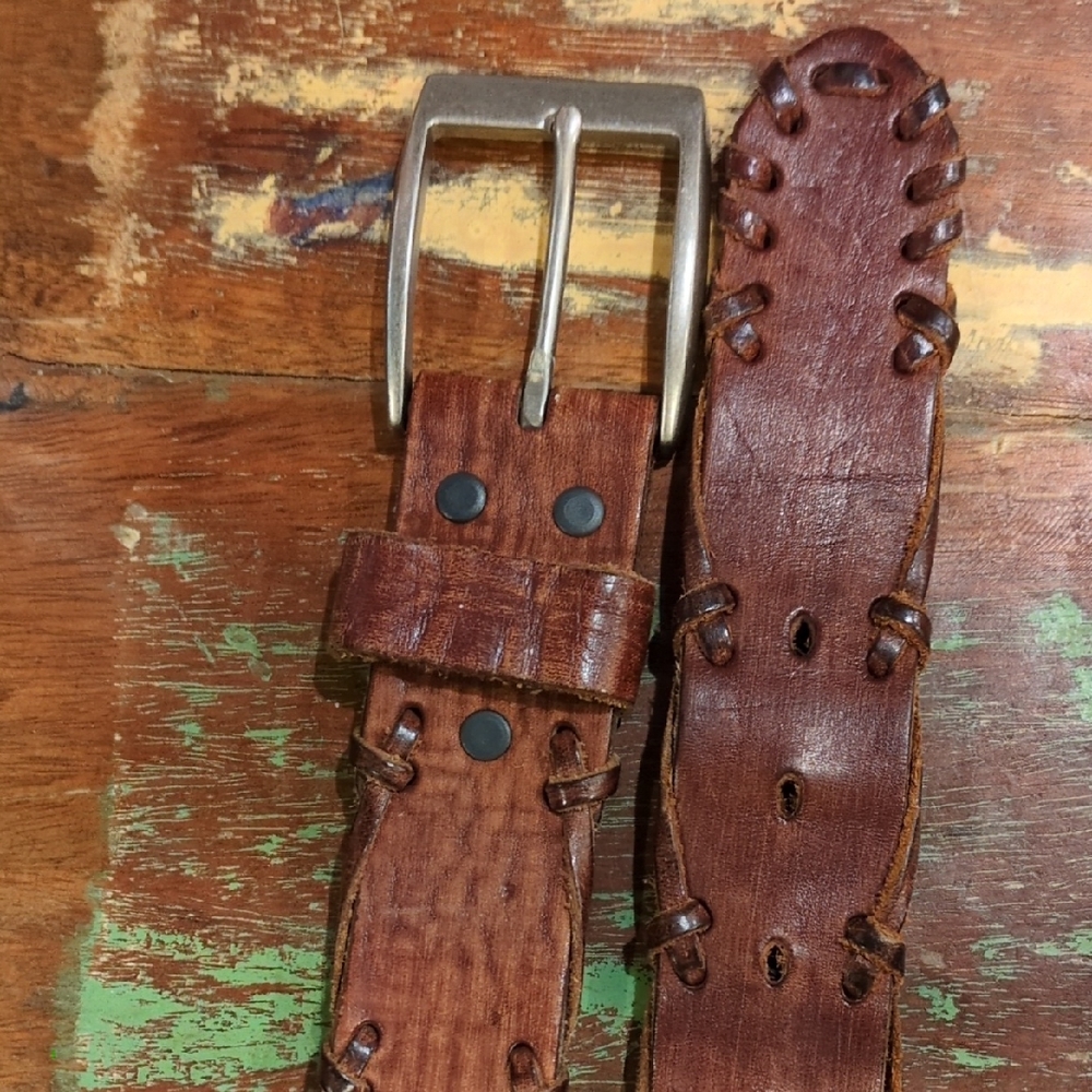 Brown Leather Men's Belt